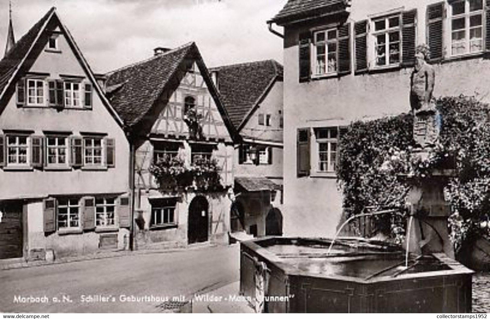 W3403- MARBACH AM NECKAR SCHILLER'S BIRTH HOUSE, FOUNTAIN - Marbach