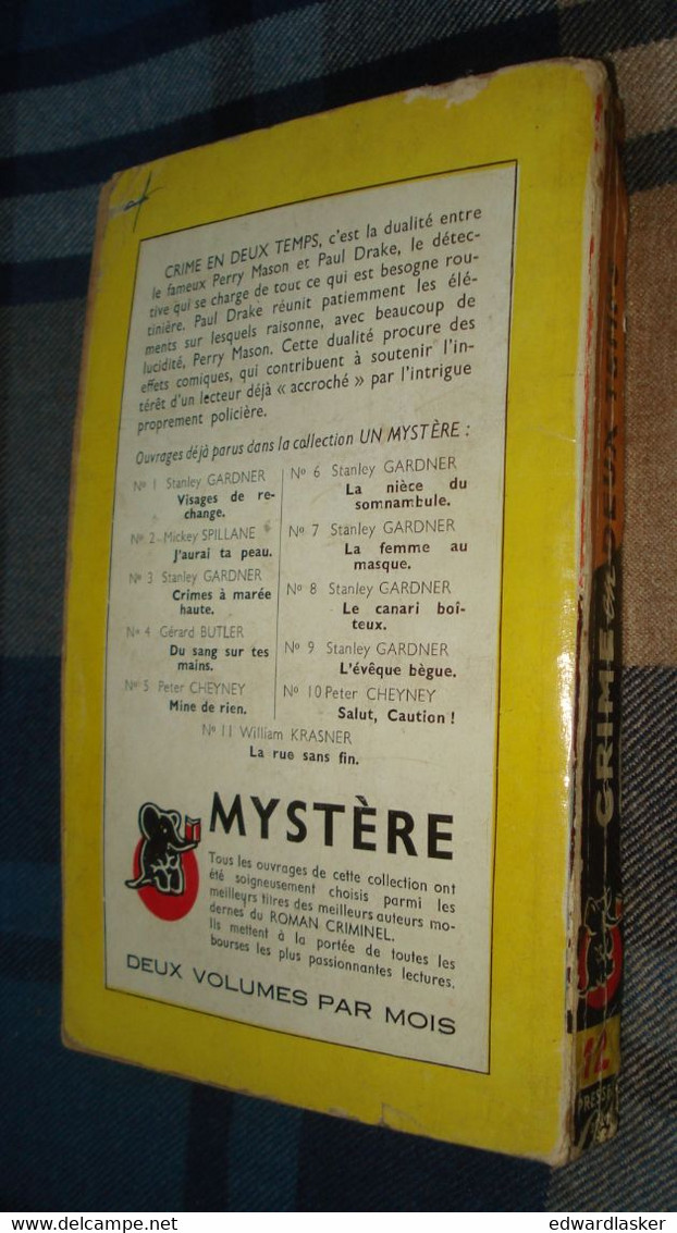 Un MYSTERE n°12 : CRIME en DEUX TEMPS /Erle Stanley GARDNER - janvier 1950