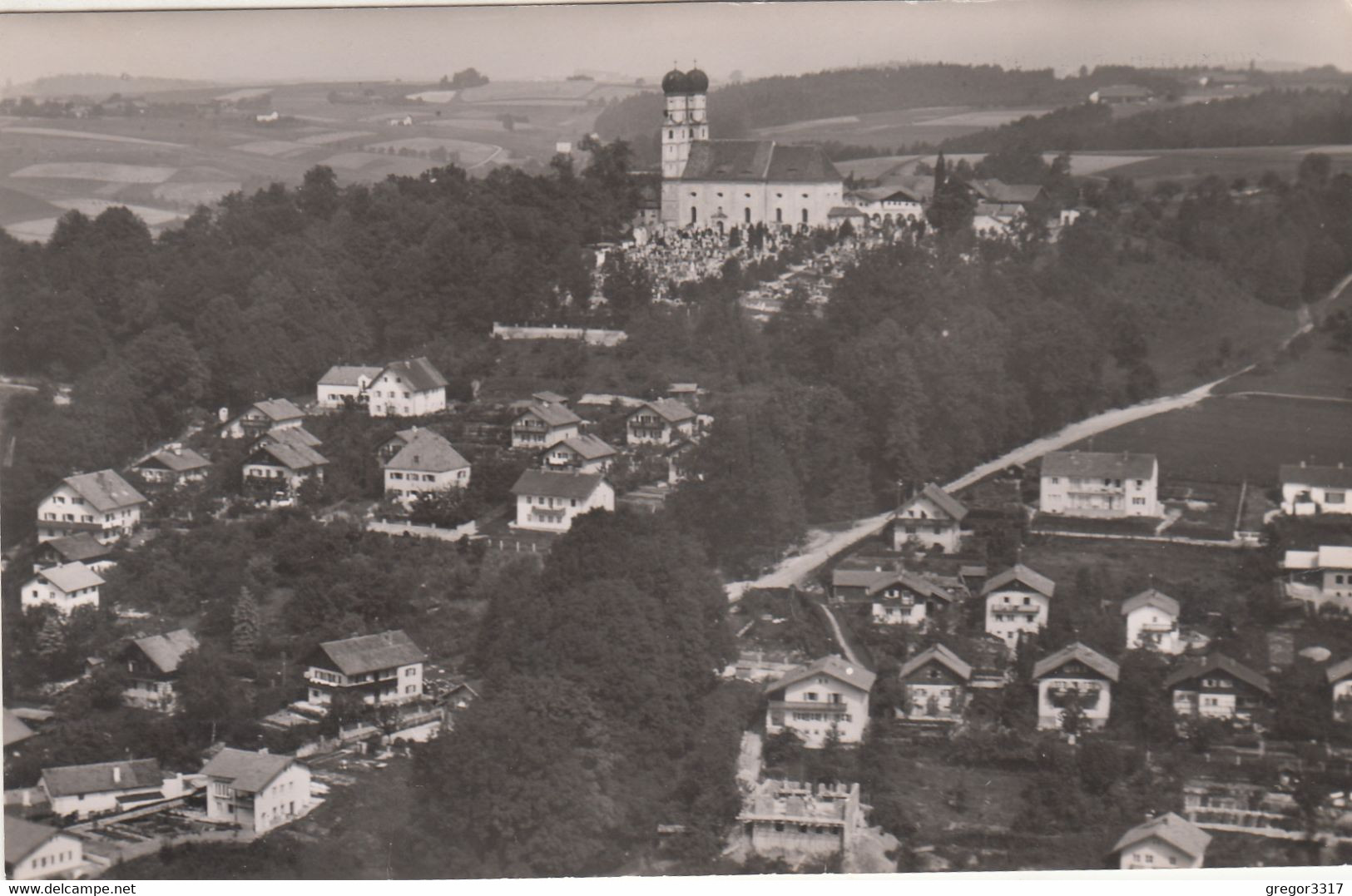 B3997) PFARRKIRCHEN - Blick Zum GARTLBERG - Kirche HAUS DETAILS S/W Alt 1958 - Pfarrkirchen