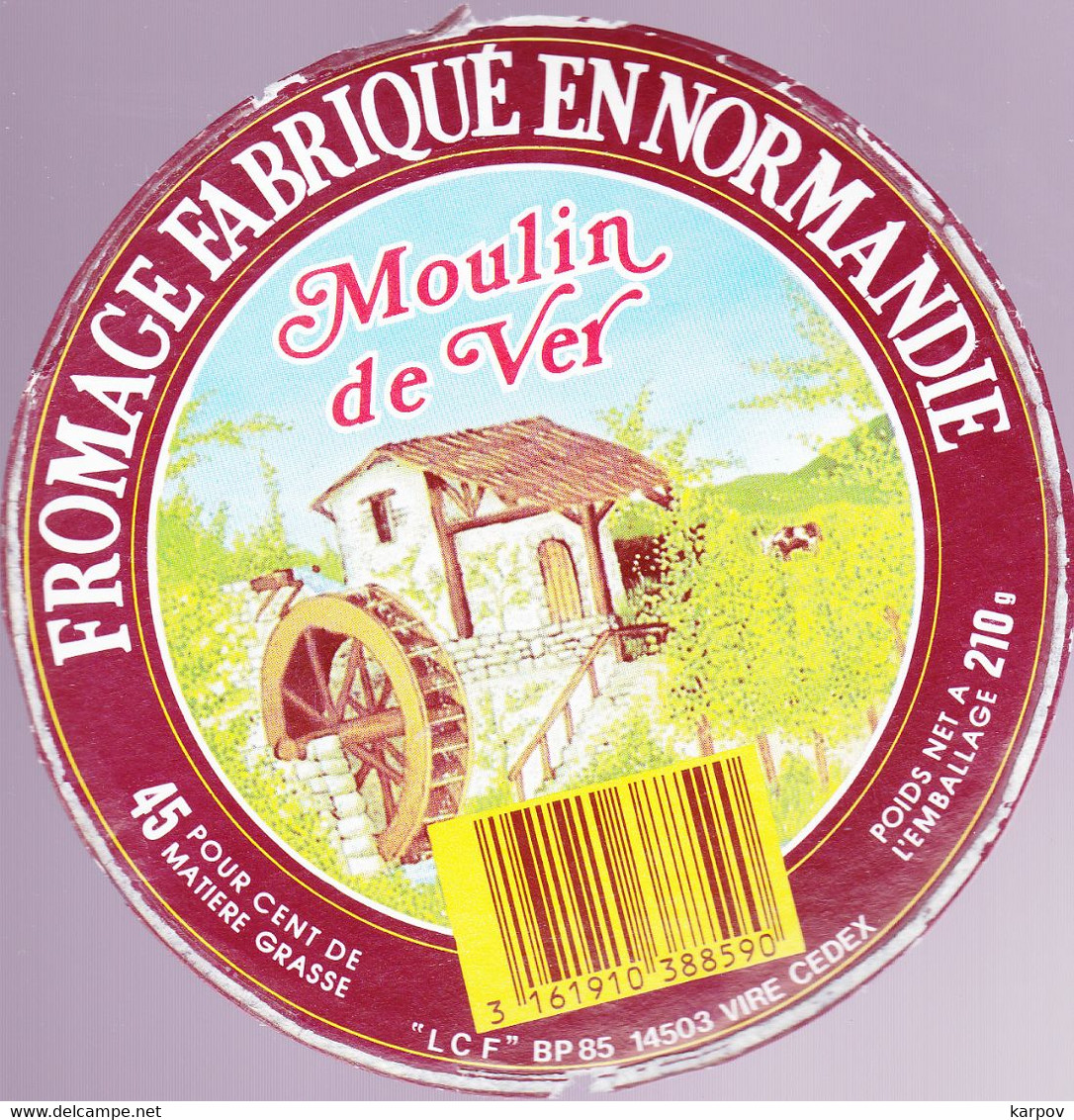 ÉTIQUETTE DE FROMAGE  -  CAMEMBERT MOULIN DE VER - LCF - Käse