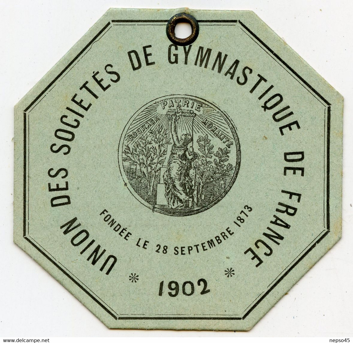 Carton De Membre De L'Union Des Sociétés De Gymnastique De France.1902.Président Charles Cazalet Bordeaux 8 Rue Reignier - Athlétisme