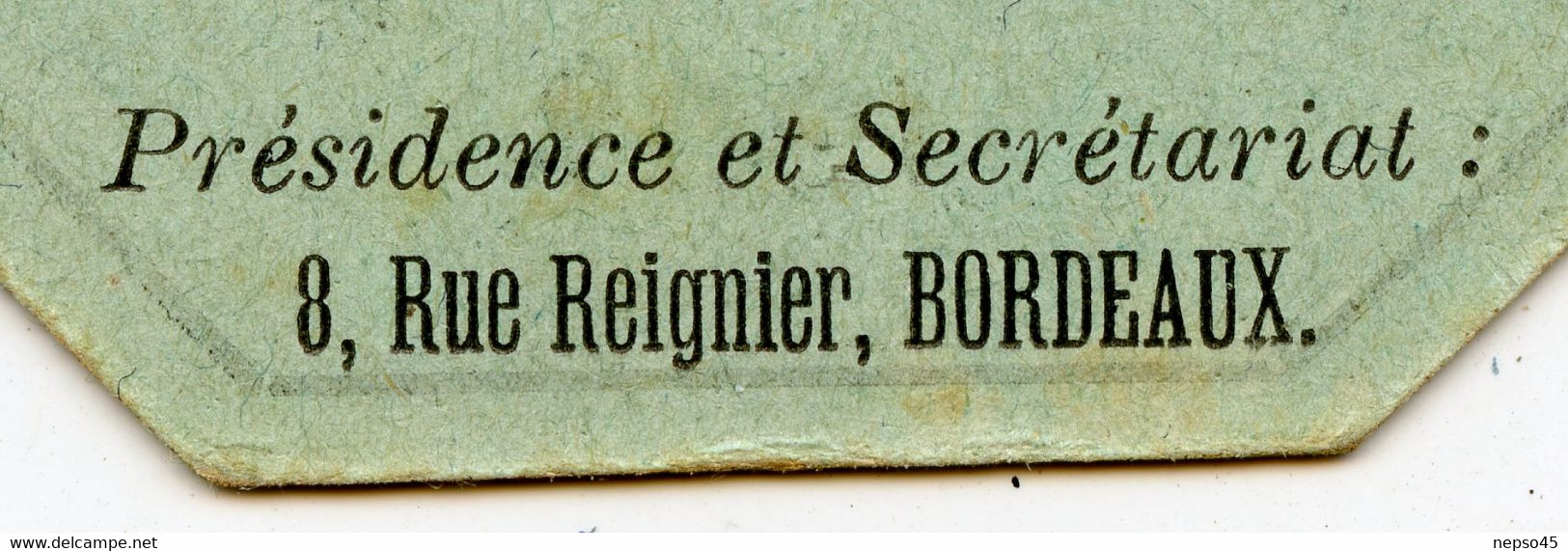 Carton De Membre De L'Union Des Sociétés De Gymnastique De France.1902.Président Charles Cazalet Bordeaux 8 Rue Reignier - Athlétisme