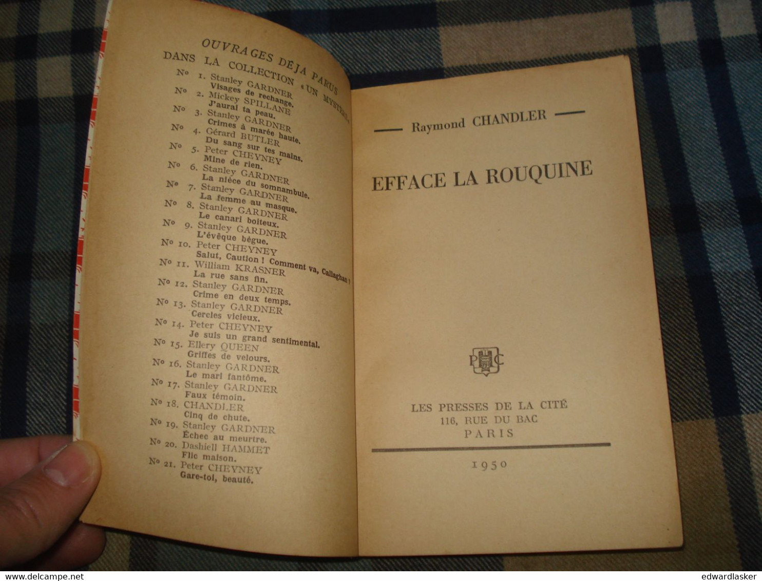 Un MYSTERE N°22 : EFFACE La ROUQUINE ! /Raymond CHANDLER - Septembre 1950 - Presses De La Cité