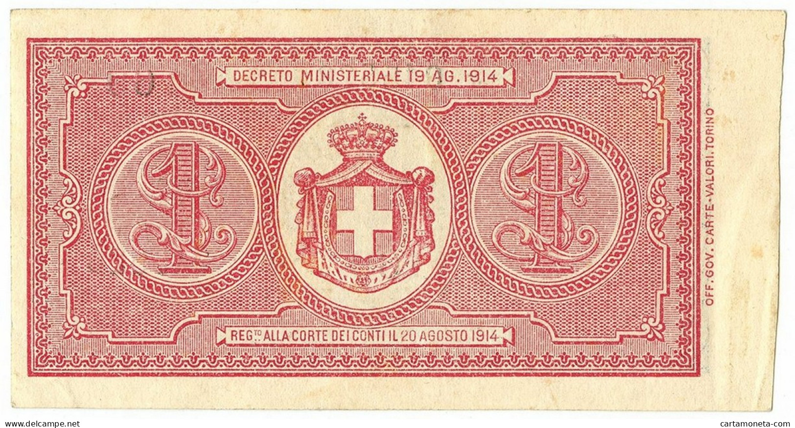 1 LIRA BUONO DI CASSA EFFIGE VITTORIO EMANUELE III 28/12/1917 SPL- - Sonstige