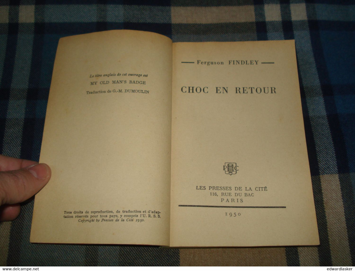 Un MYSTERE N°34 : CHOC En RETOUR /Ferguson FINDLEY - Août 1950 - Presses De La Cité