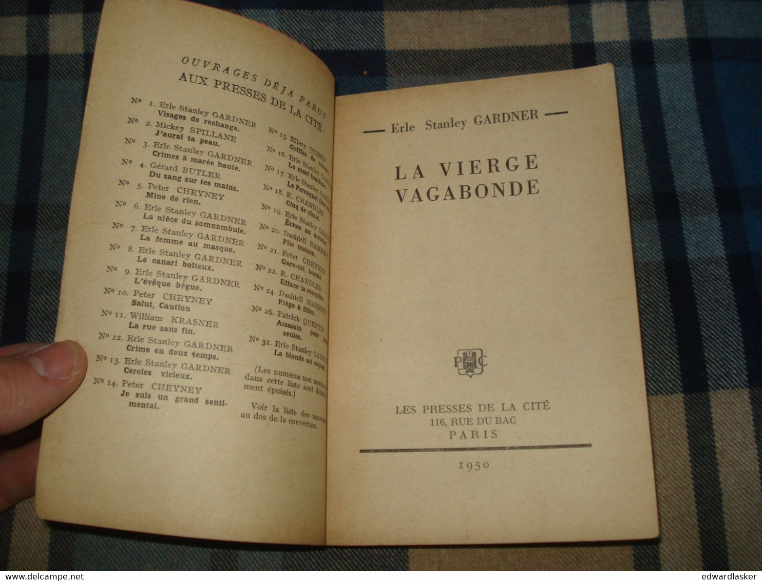 Un MYSTERE N°39 : La VIERGE VAGABONDE /Erle Stanley GARDNER - Novembre 1950 - Presses De La Cité