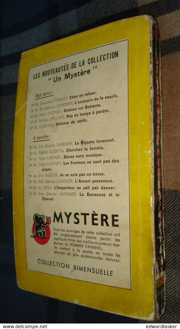 Un MYSTERE N°39 : La VIERGE VAGABONDE /Erle Stanley GARDNER - Novembre 1950 - Presses De La Cité