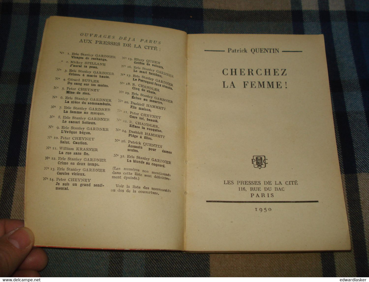 Un MYSTERE N°41 : CHERCHEZ La FEMME /Patrick QUENTIN - Décembre 1950 - Presses De La Cité