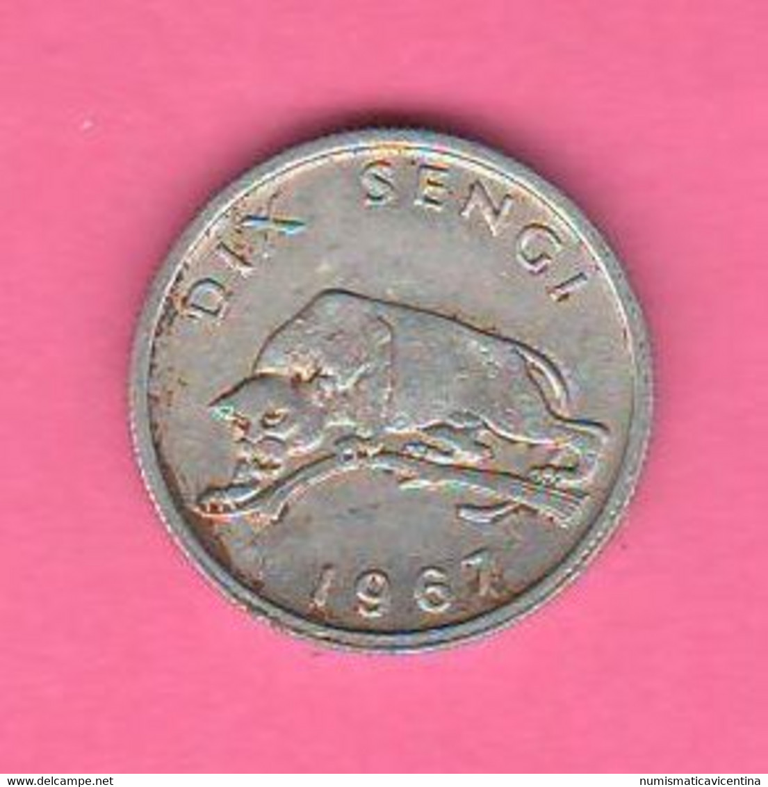 Congo 10 Sengi Dix 1967 Democratic Republic Congo Aluminum Coin - Congo (Democratic Republic 1964-70)