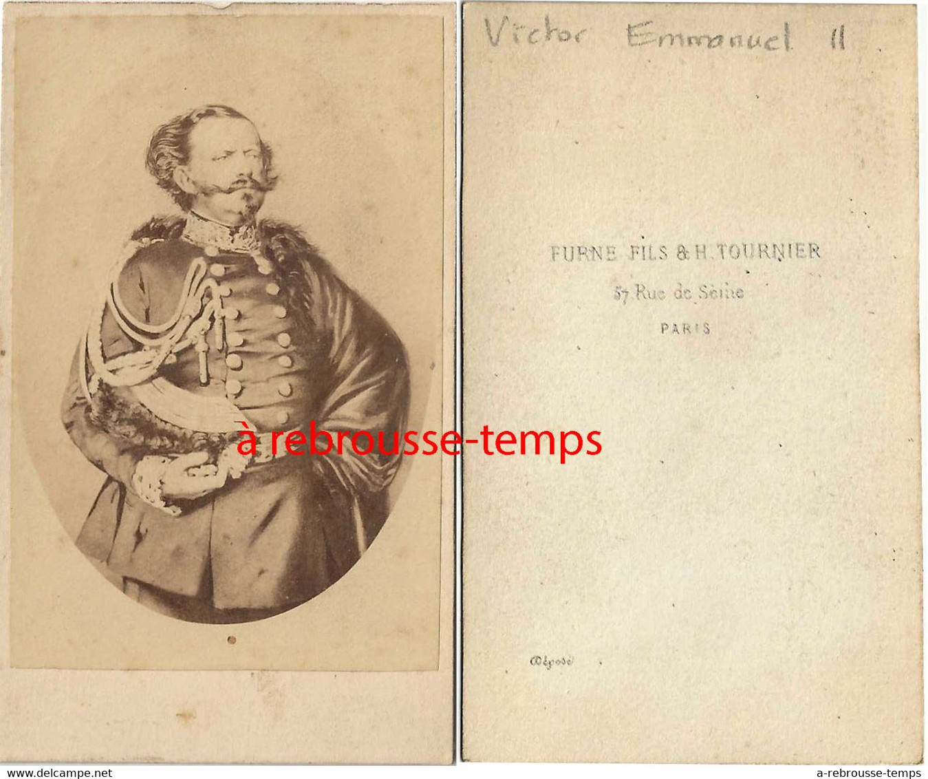 CDV Réalisée Entre 1857 Et 1866 Par Furne Fils Et H. Tournier-Le Roi Emmanuel II - Anciennes (Av. 1900)