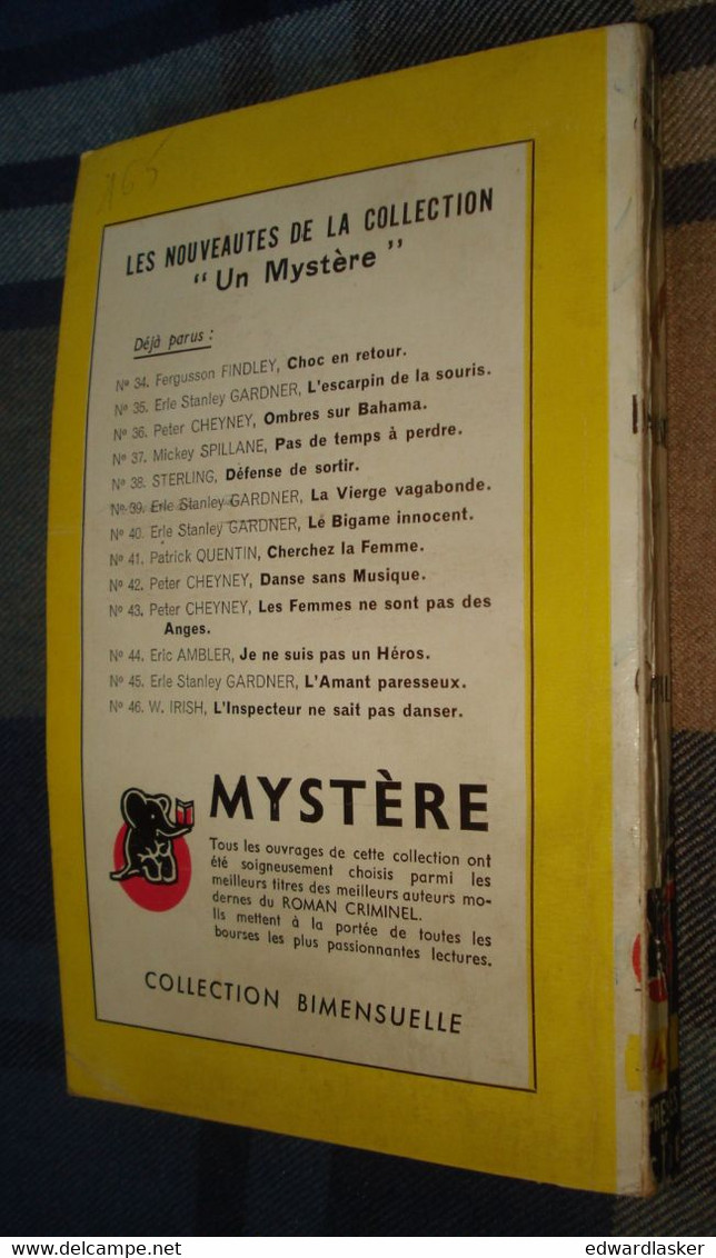 Un MYSTERE N°47 : La DANSEUSE Et Le CHEVAL /Erle Stanley GARDNER - Février 1951 - Presses De La Cité