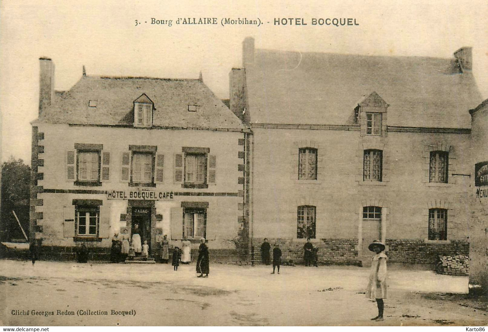 Allaire * Hôtel BOCQUEL Café , Le Bourg Du Village * Enfants Villageois - Allaire