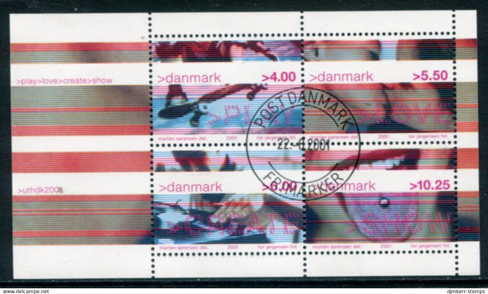 DENMARK 2001 Youth Culture Block Used.. Michel Block 16 - Usado