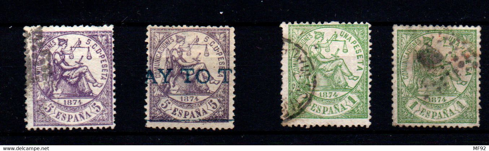 España Nº 144, 150 . Año 1874 - Usados
