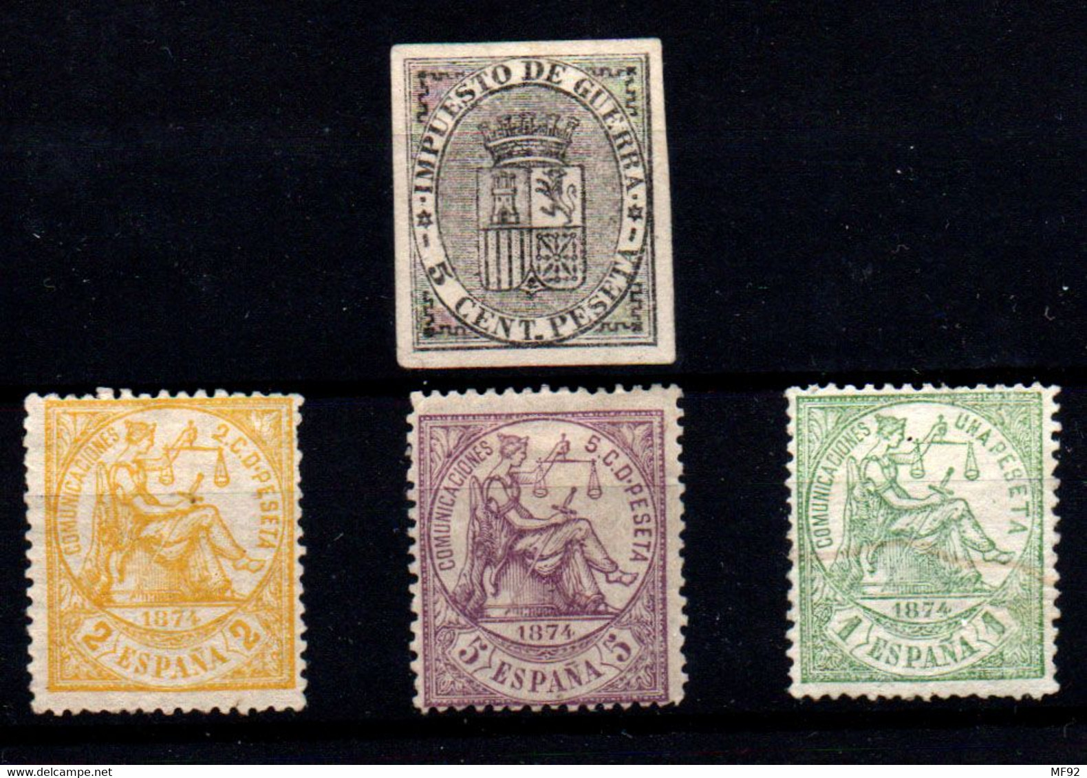 España Nº 141s, 143/4, 150. Año 1874 - Unused Stamps