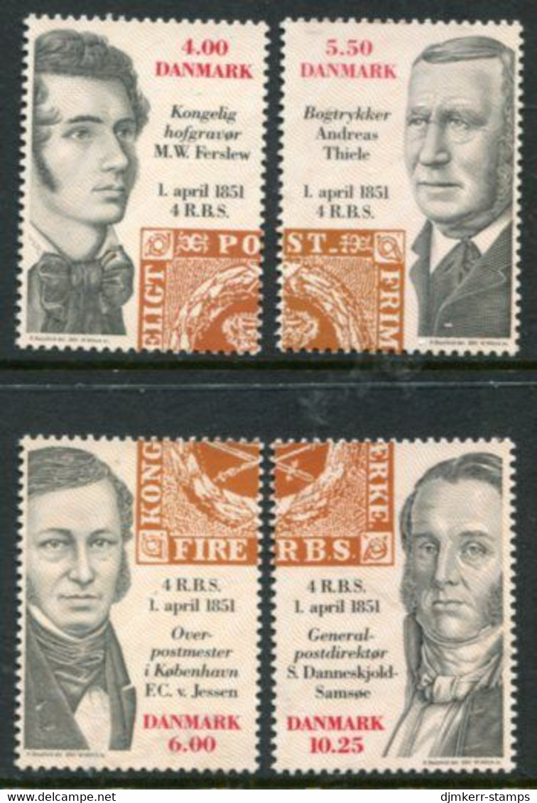 DENMARK 2001 Stamp Anniversary MNH / **.. Michel 1273-76 - Unused Stamps