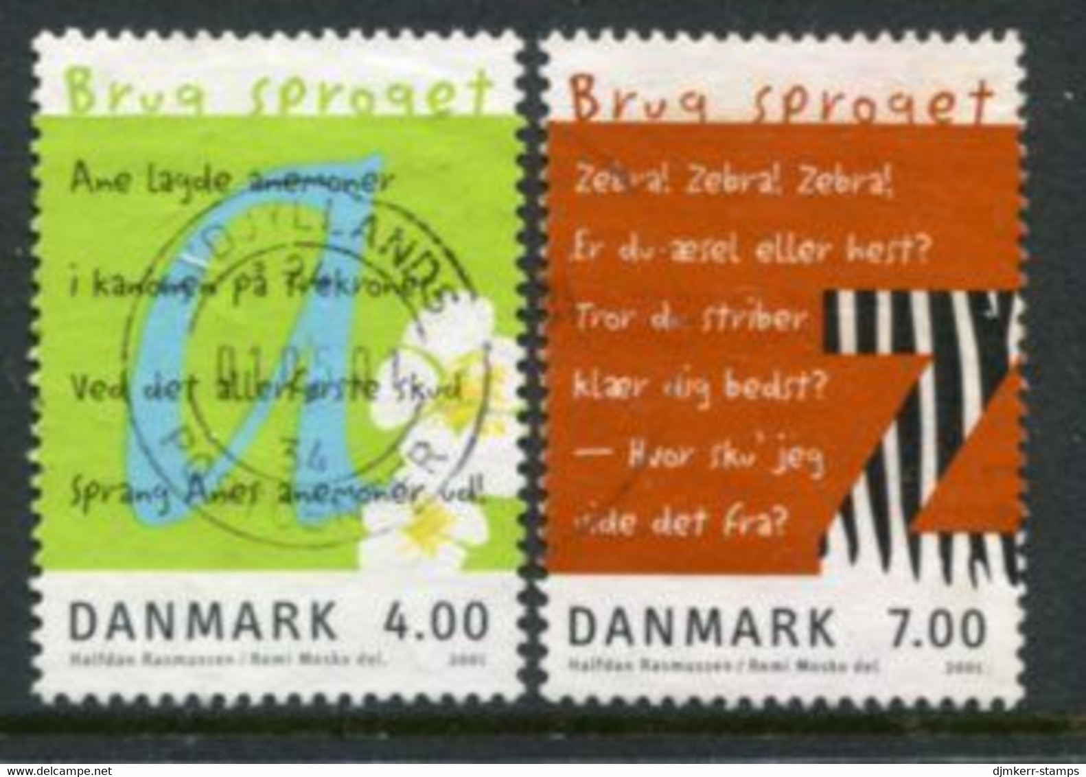 DENMARK 2001 European Language Year Used. Michel 1271-72 - Used Stamps