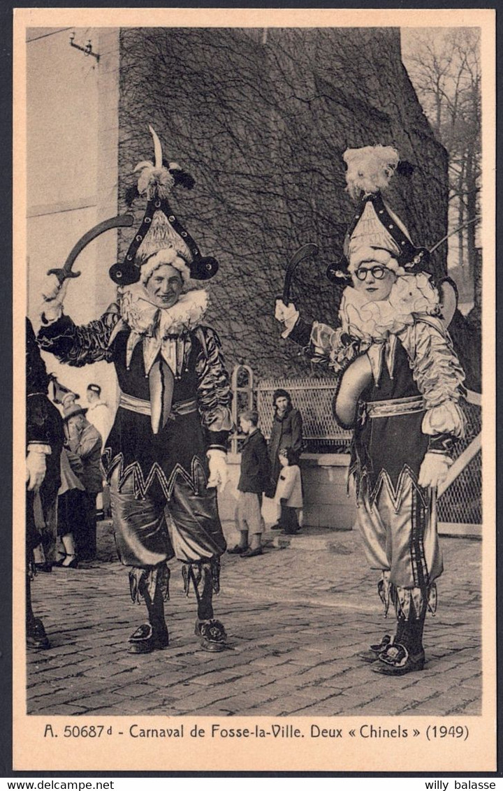 +++ CPA - FOSSES LA VILLE - Carnaval - Deux Chinels - Folklore - 1949   // - Fosses-la-Ville
