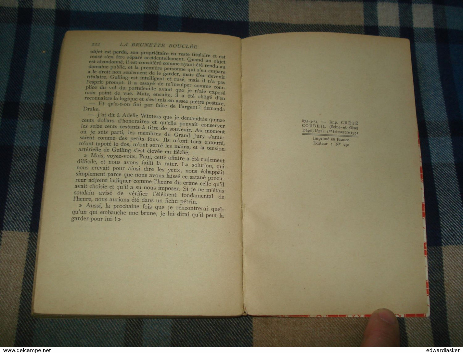 Un MYSTERE N°49 : La BRUNETTE BOUCLÉE /Erle Stanley GARDNER - Mars 1951 - Presses De La Cité