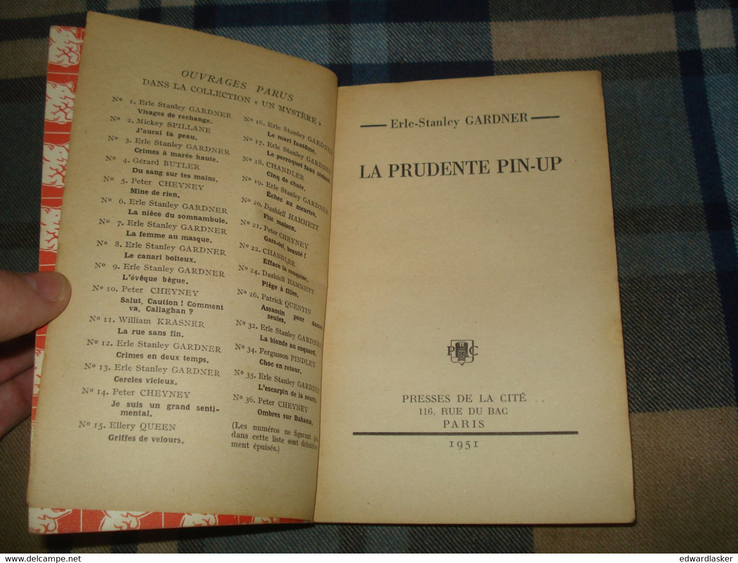 Un MYSTERE N°53 : La PRUDENTE PIN-UP /Erle Stanley GARDNER - Mai 1951 - Presses De La Cité