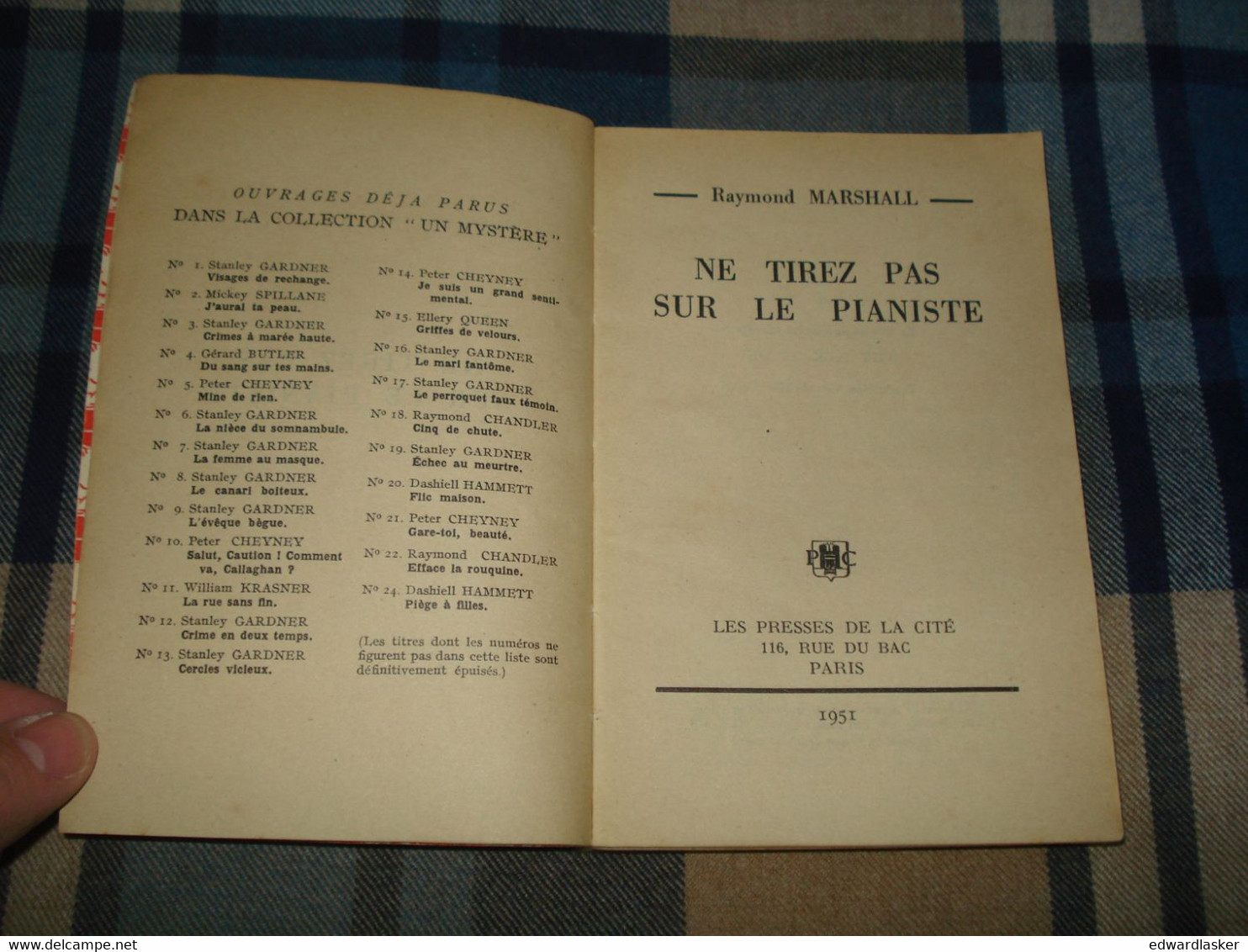 Un MYSTERE N°57 : NE TIREZ PAS Sur Le PIANISTE /Raymond MARSHALL (J.H. CHase) - Juin 1951 - Trad. Michèle VIAN - Presses De La Cité