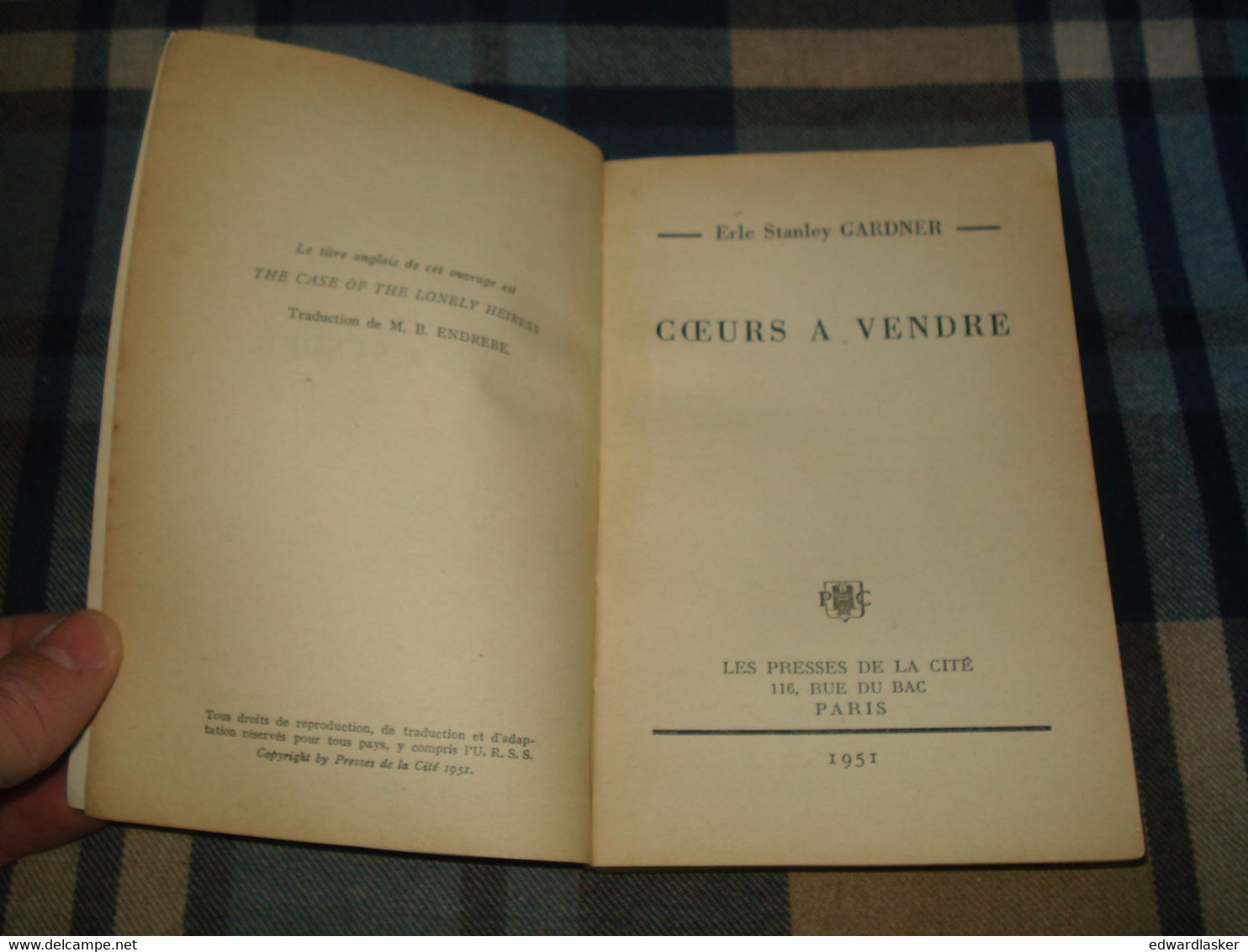 Un MYSTERE N°67 : COEURS à VENDRE /Erle Stanley GARDNER - Octobre 1951 - Presses De La Cité