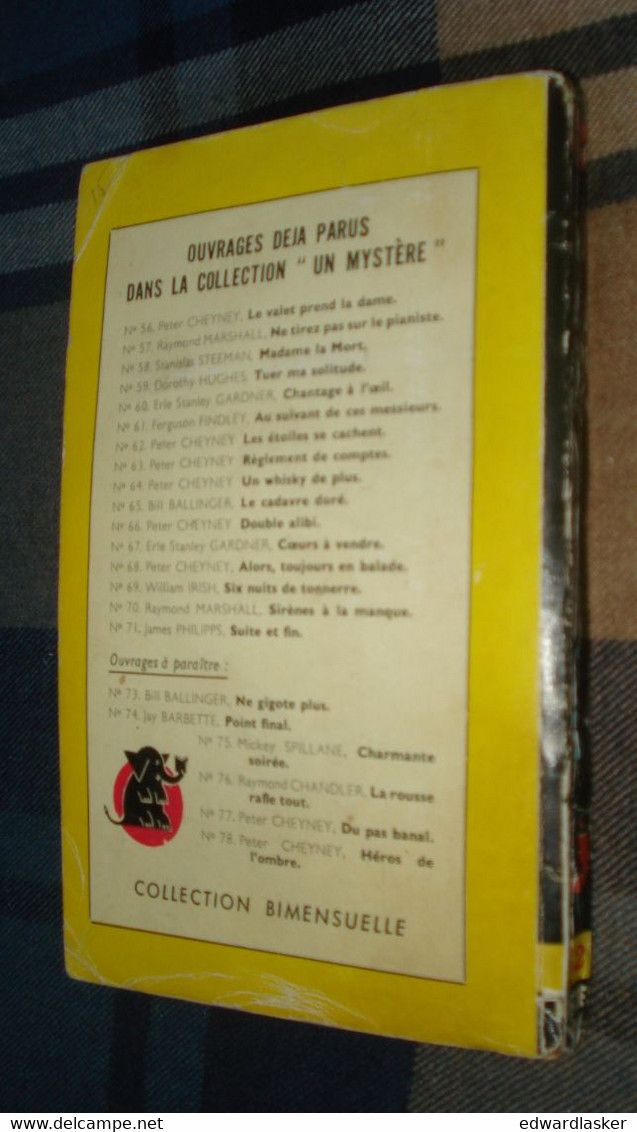 Un MYSTERE n°72 : DUEL dans L'OMBRE /Peter CHEYNEY - août 1951