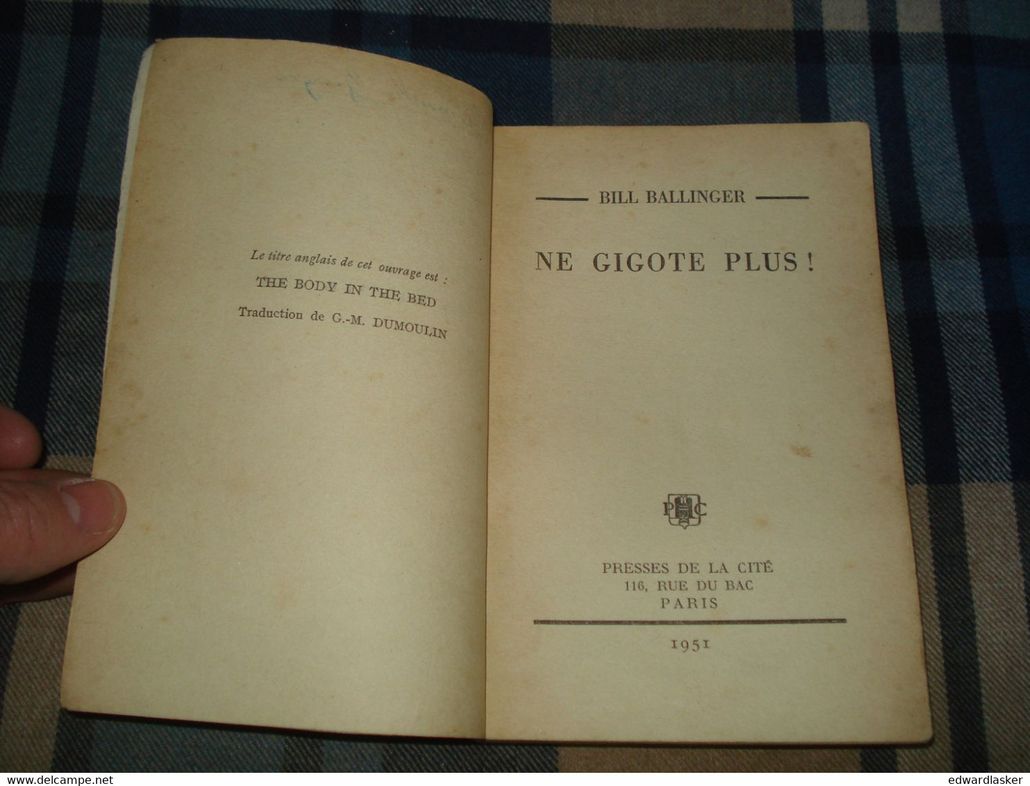 Un MYSTERE N°73 : Ne GIGOTE PLUS /Bill BALLINGER - Décembre 1951 - Presses De La Cité