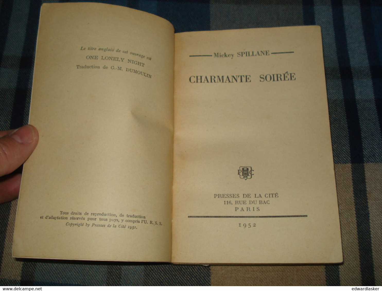 Un MYSTERE N°75 : CHARMANTE SOIREE /Mickey SPILLANE - Janvier 1952 [2] - Presses De La Cité