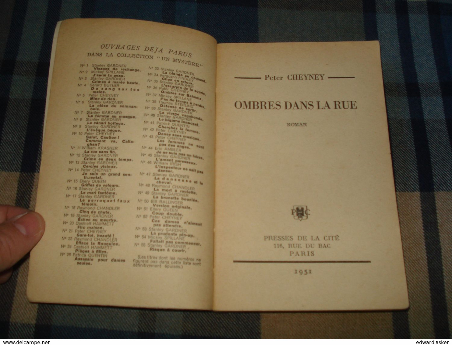 Un MYSTERE N°79 : OMBRES Dans La RUE /Peter CHEYNEY - Septembre 1951 - Presses De La Cité