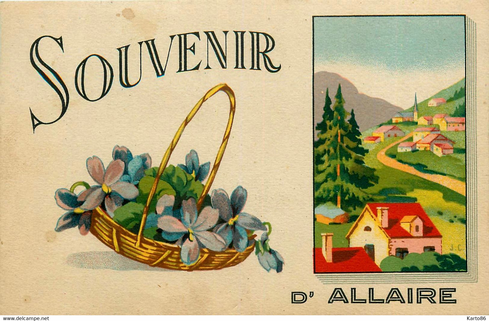 Allaire * Souvenir Du Village * Cpa Illustrateur - Allaire