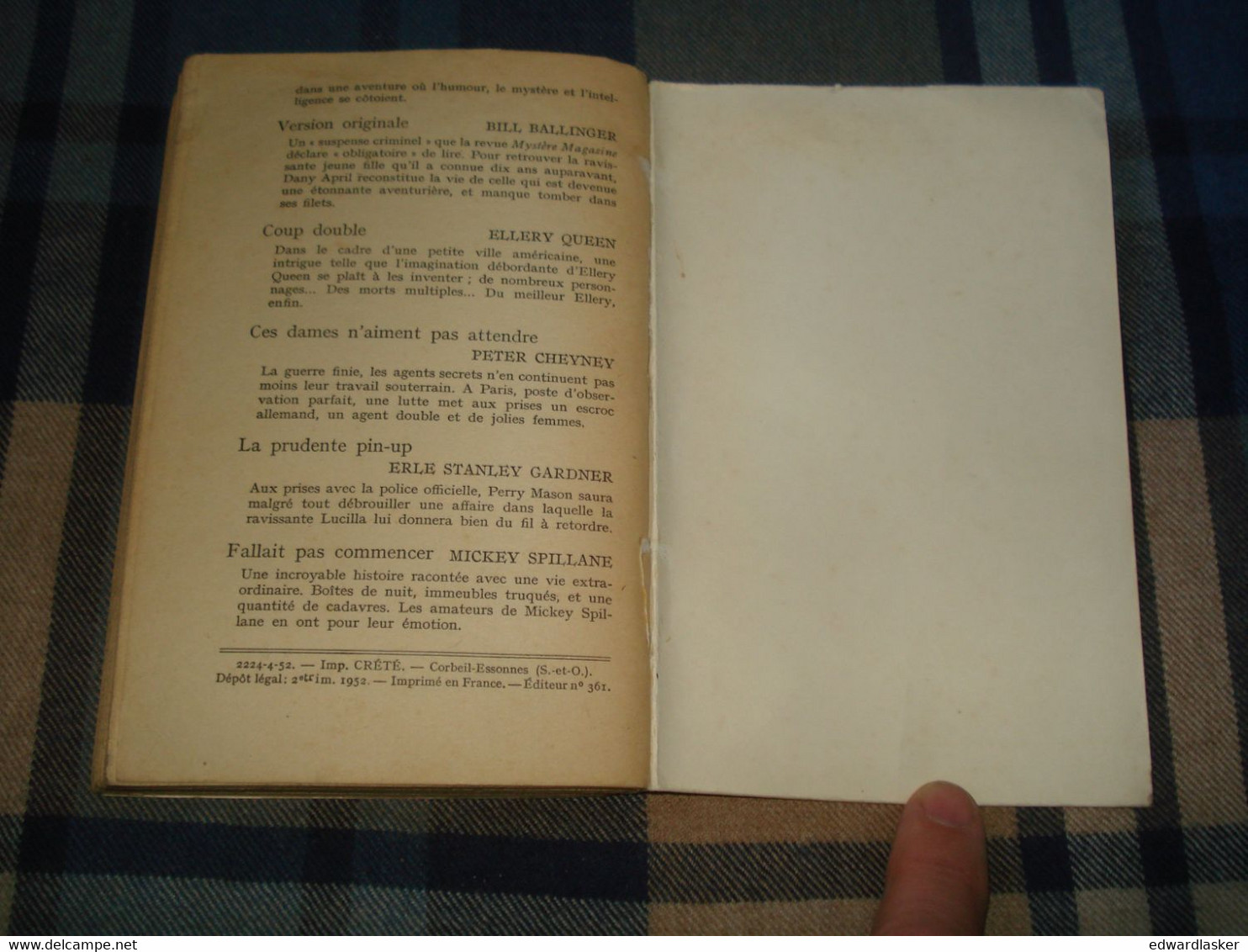 Un MYSTERE N°88 : MEURTRES Pour HANNAH /D.V. BABCOCK - Avril 1952 - Presses De La Cité