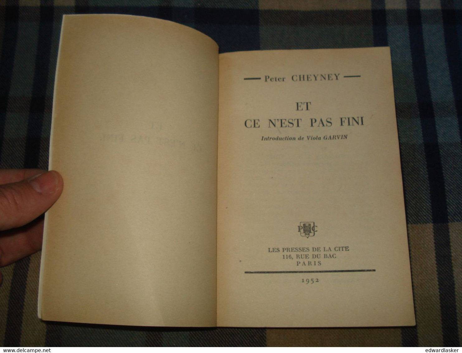 Un MYSTERE N°89 : Et Ce N'est Pas FINI ! /Peter CHEYNEY - Avril 1952 - Presses De La Cité