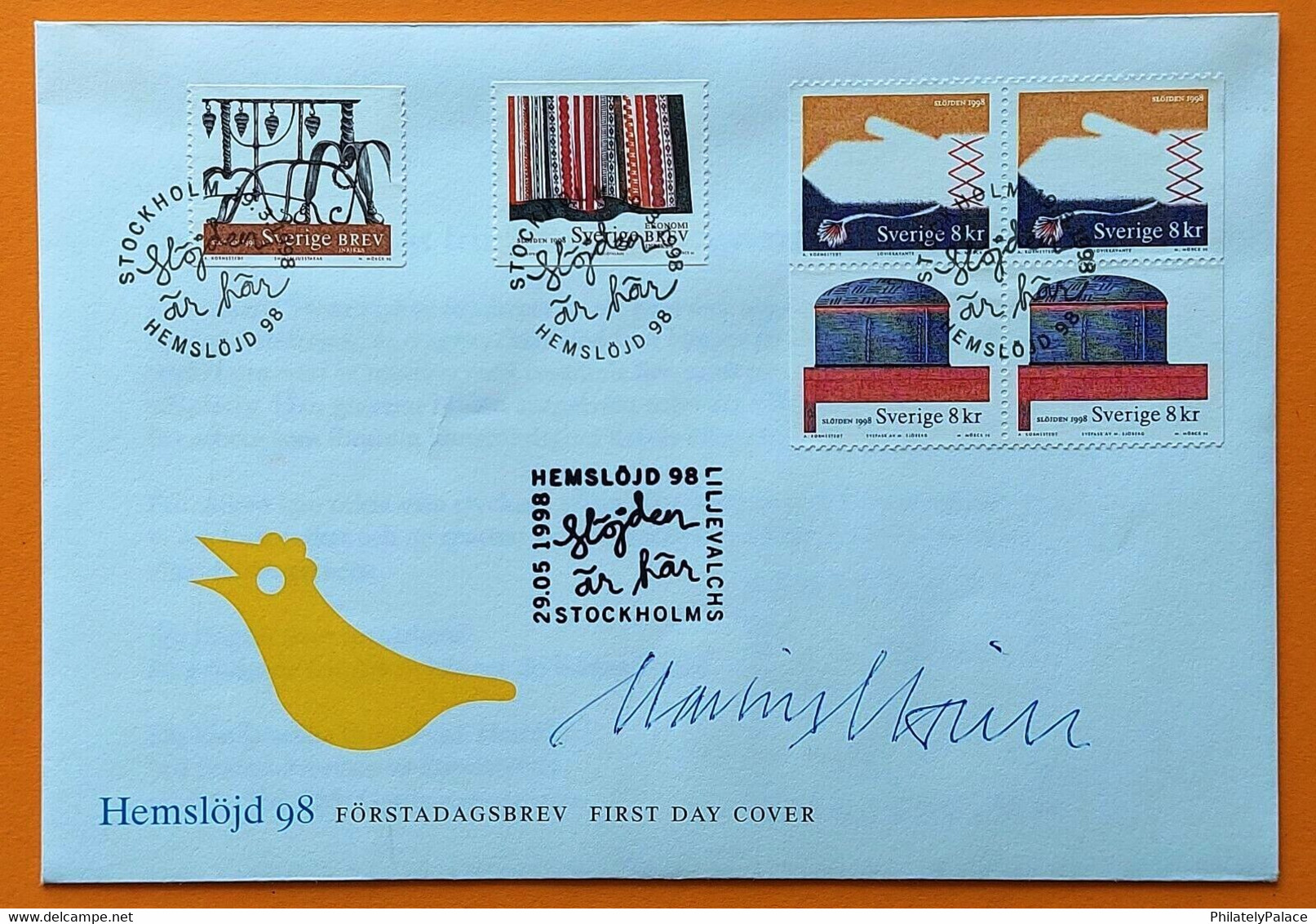 Sweden 1998 Handicrafts FDC Signed By Martin Mörck - RARE Cover (**) - Briefe U. Dokumente