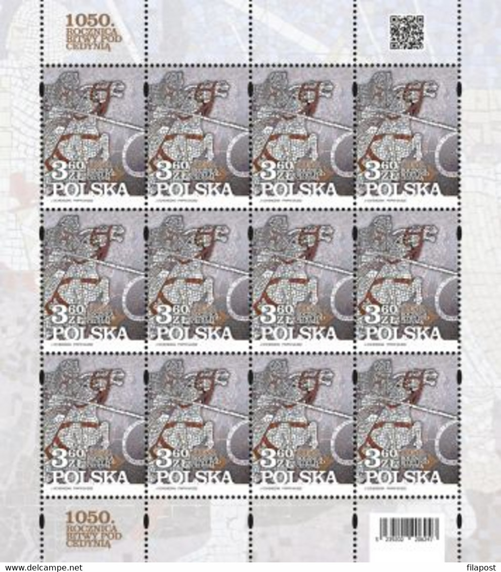 Poland 2022 / 1050th Anniversary Of The Battle Of Cedynia, Mount Czcibor Mosaic, Horse, Knight / Full Sheet MNH** - Ganze Bögen