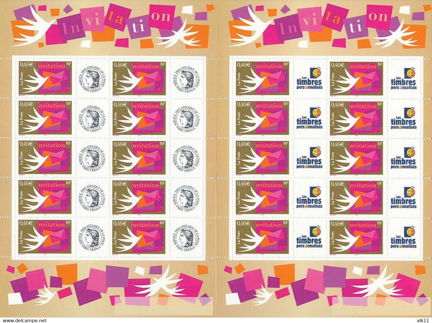 France 2002 - F3479A Deux Bloc Feuillet Invitation Personnalisé Avec Logo Cérès Et TPP - Neuf - Unused Stamps