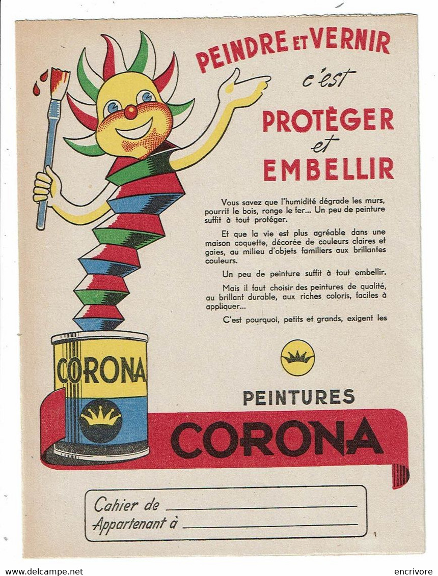 Protège Cahier  CORONA COROLAC Peinture émail Clown à Ressort - Protège-cahiers