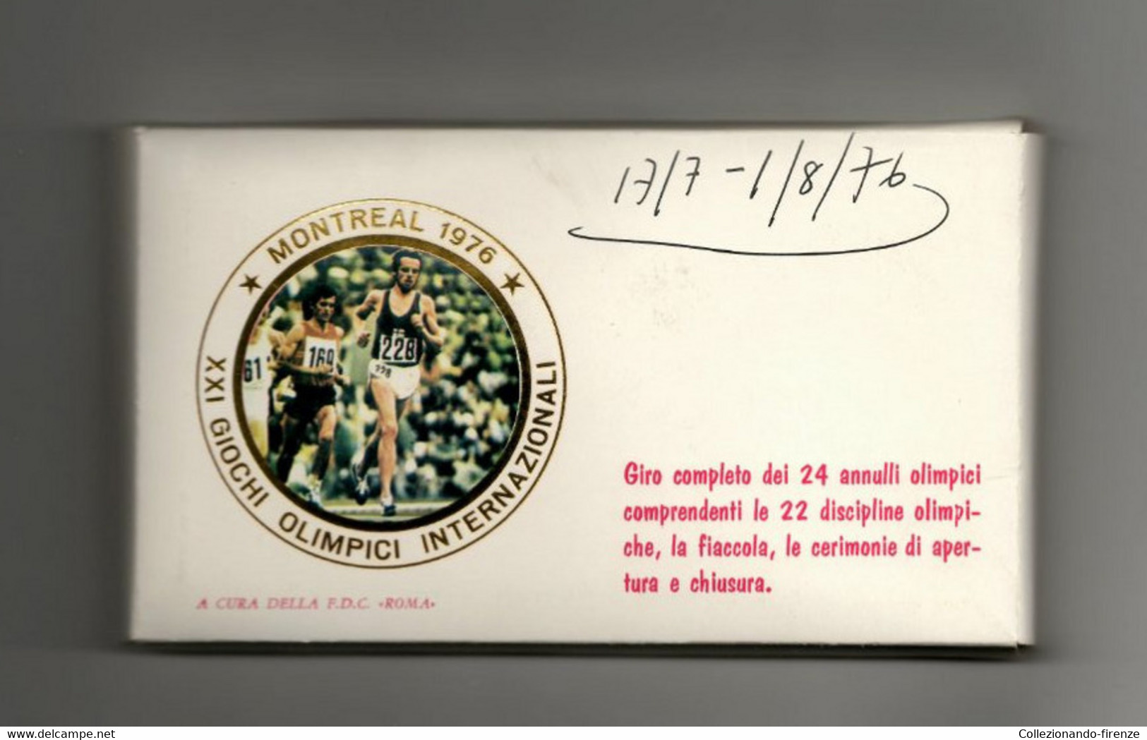 Busta Primo Giorno FDC Italia 1976 Giro Completo Montreal Giochi Olimcipi - Lotti E Collezioni