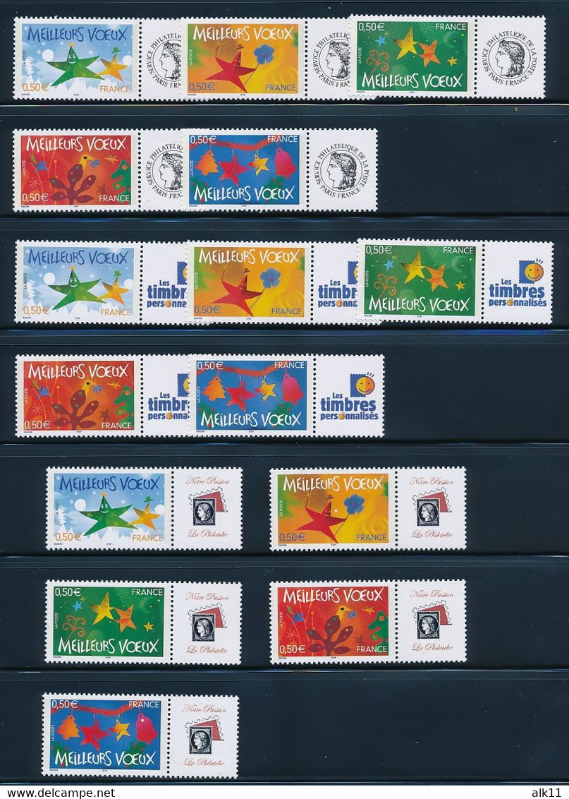 France 2004 - 3722A+Ab - 3726A+Ab Trois Séries Meilleurs Voeux Personnalisés Avec Logo Ceres, TPP Et Notre Passion -Neuf - Unused Stamps