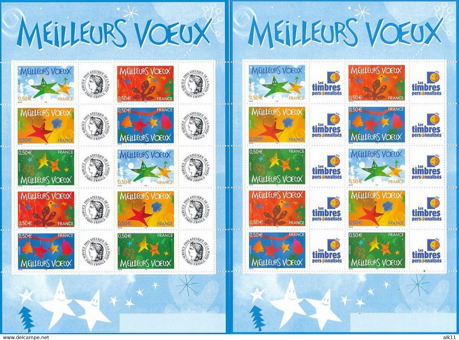 France 2004 - F3722A Deux Bloc Feuillet Meilleurs Voeux Personnalisés Avec Logo Cérès Et TPP  - Neuf - Unused Stamps