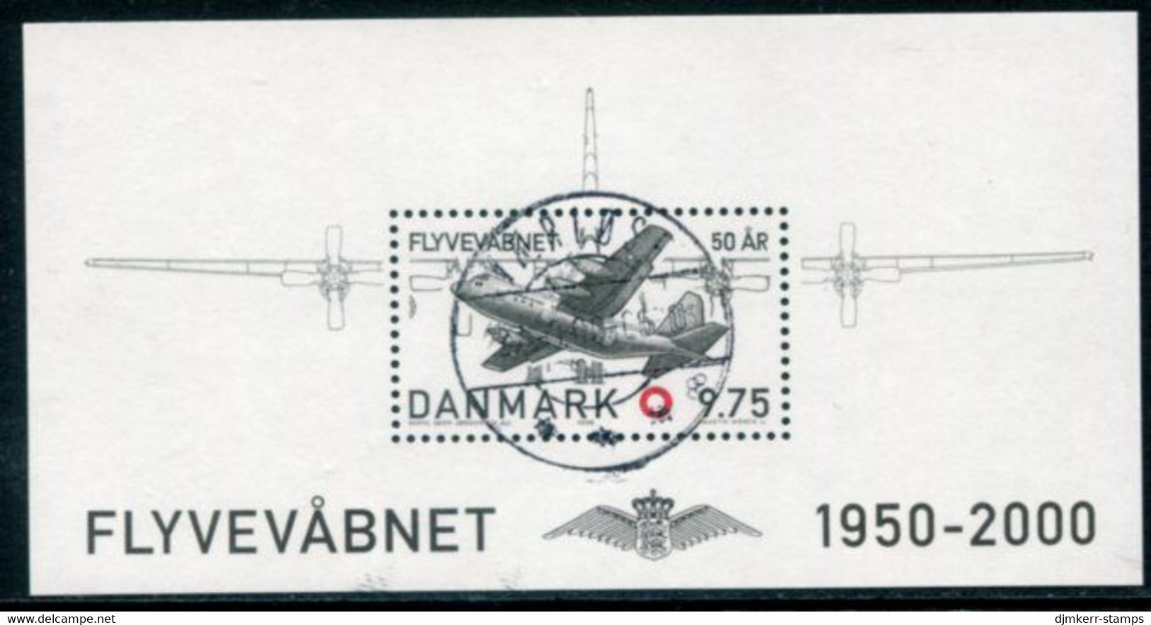 DENMARK 2000 Airforce Anniversary Block Used.. Michel Block15 - Usati