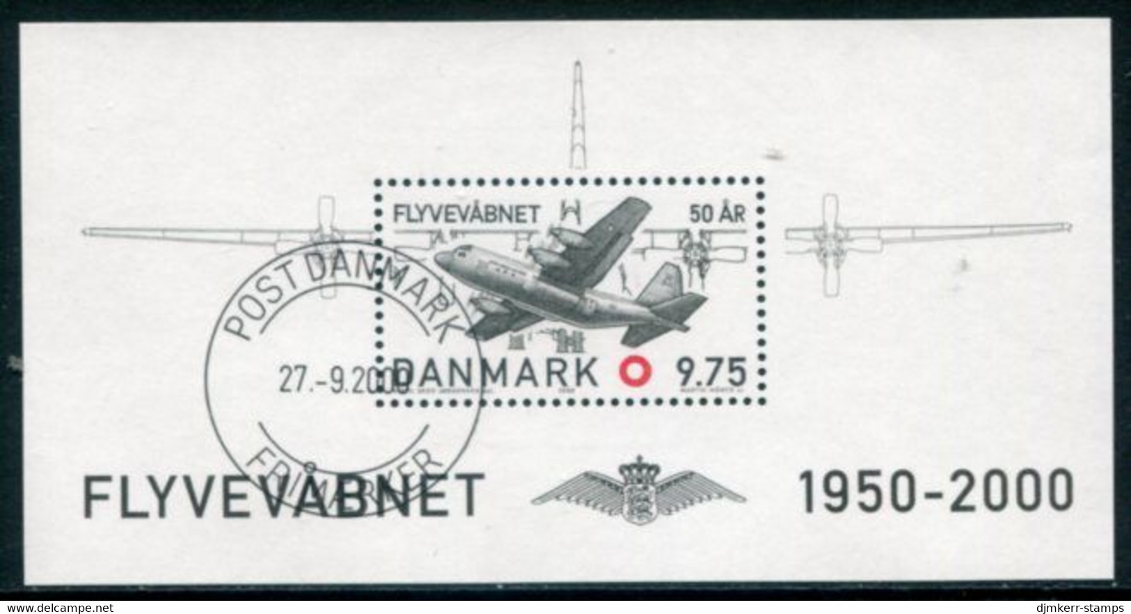 DENMARK 2000 Airforce Anniversary Block Used.. Michel Block 15 - Gebraucht