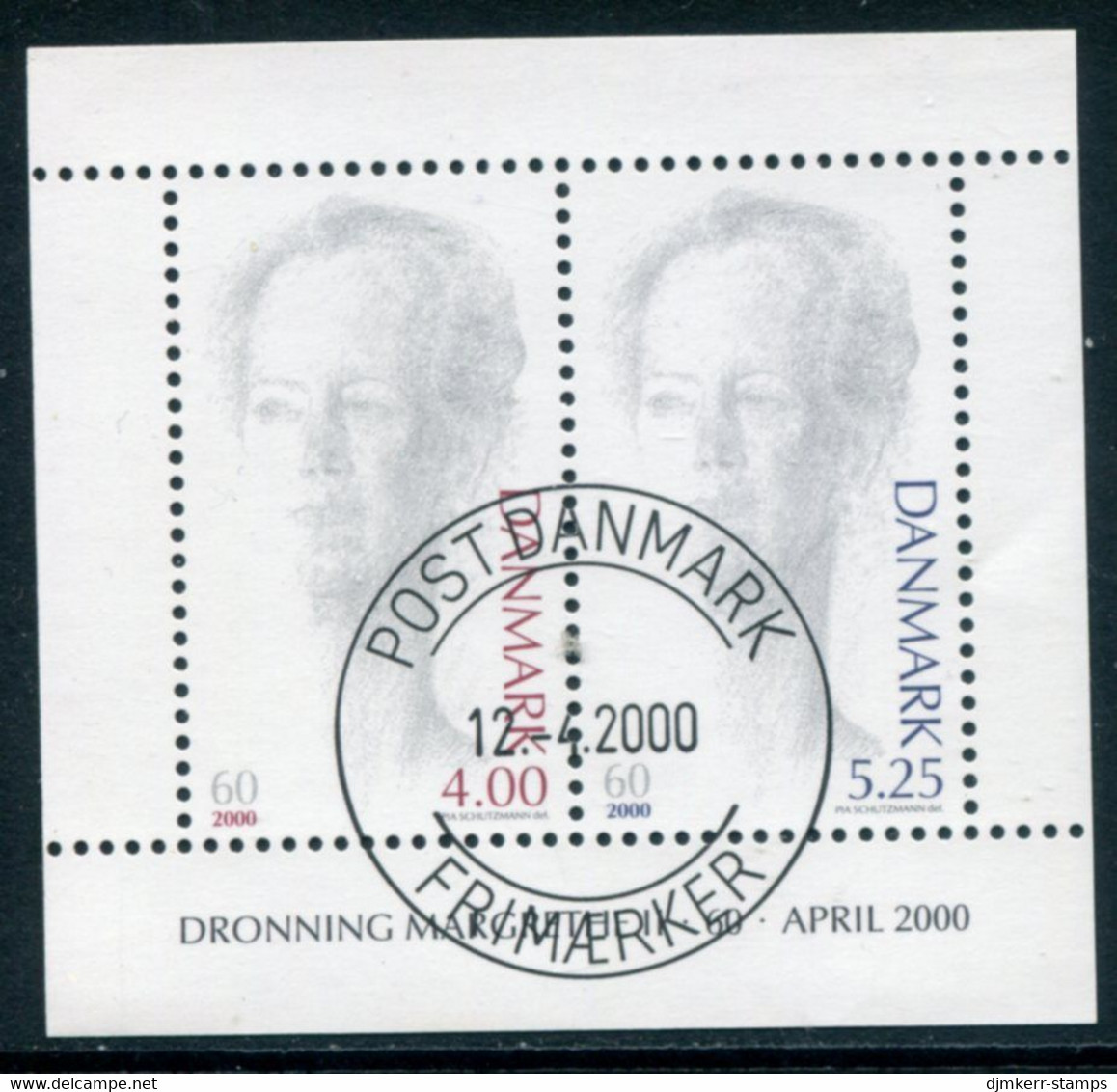 DENMARK 2000  Birthday Of Queen Margarethe Block Used. Michel Block 14 - Used Stamps