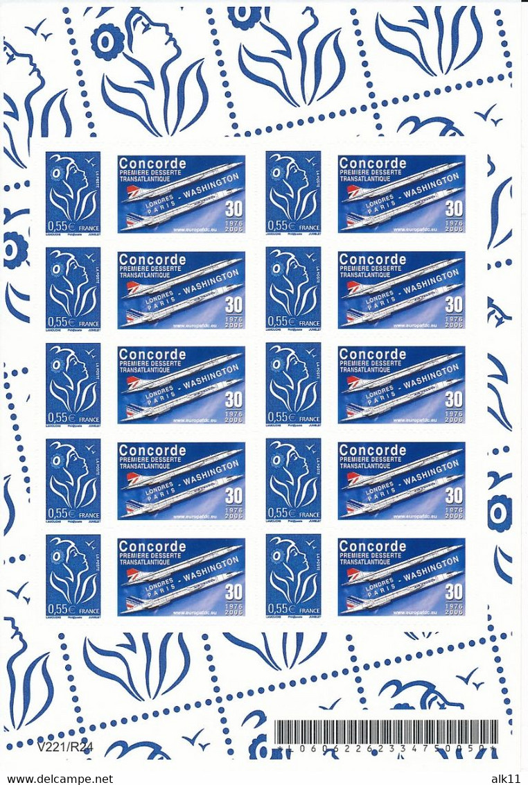 France 2005 - F3802D Bloc Feuillet Adhésif Personnalisé Marianne De Lamouche Avec Logo Concorde - Neuf - Unused Stamps