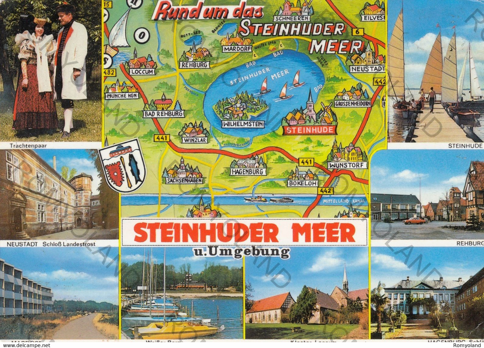 CARTOLINA  STEINHUDER MEER U.UMGEBUNG,NIEDERSACHSEN,GERMANIA,VIAGGIATA 1988 - Steinhude