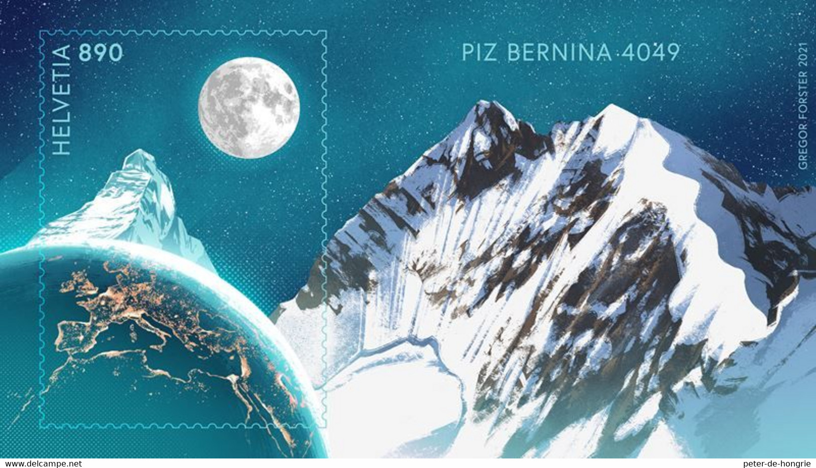 Krypto Briefmarken Schweiz, Swiss Crypto Stamp ID 3, Piz Bernina, SOLD OUT, Ausverkauft, MINT, Unscanned - Ongebruikt