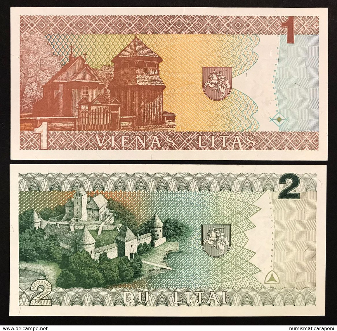 Lituania  Lietuvos 1+2 Litai 1993-1994 Unc Fds Lotto.1801 - Lituanie