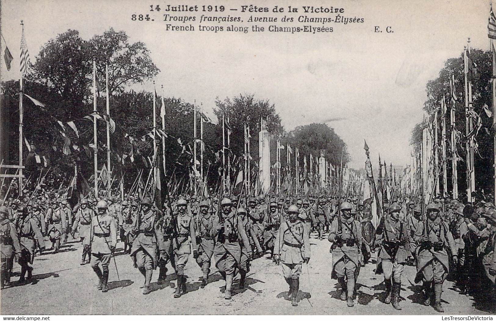 CPA - 75 - PARIS - 14/07/1919 - Fête De La Victoire - Troupes Françaises, Avenue Des Champs Elysées - Champs-Elysées