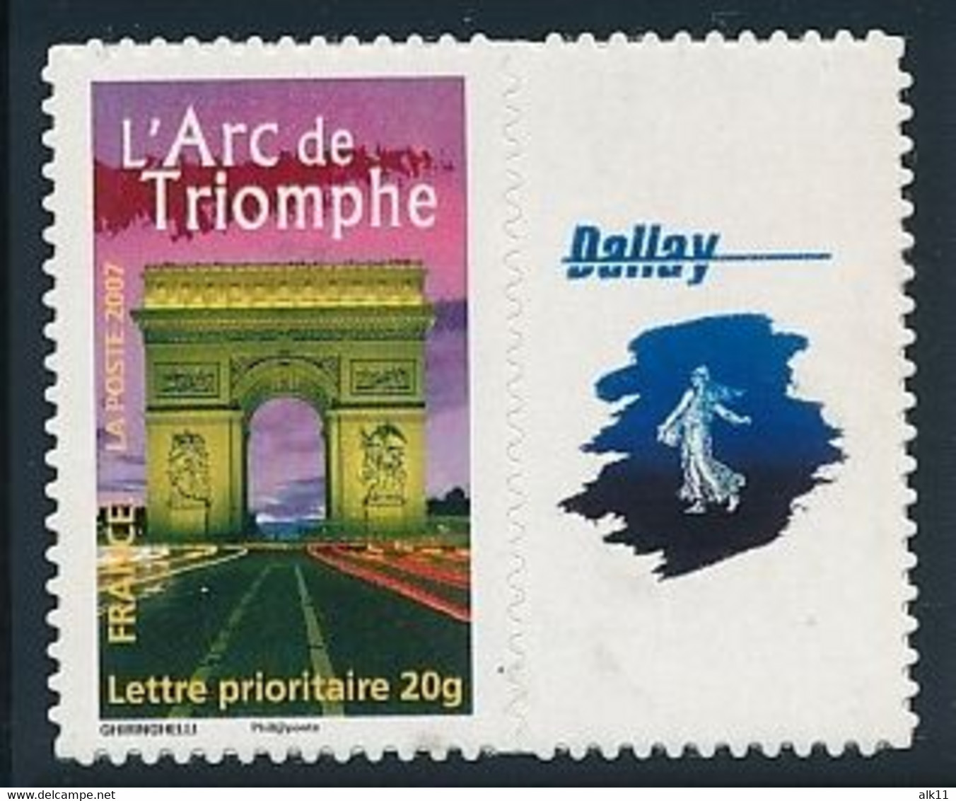 France 2007 - 3599B Timbre Adhésif Arc De Triomphe Personnalisé Avec Logo Dallay - Neuf - Nuevos