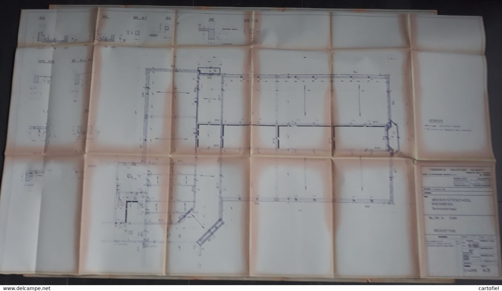 BIERBEEK-LOVENJOUL-2 ORIGINELE PLANNEN-GEMEENTESCHOOL-ONTWERP SCHOOLUITBREIDING+BLOK A-DAK-BEKISTING-1985-ZIE 4 FOTOS - Europe